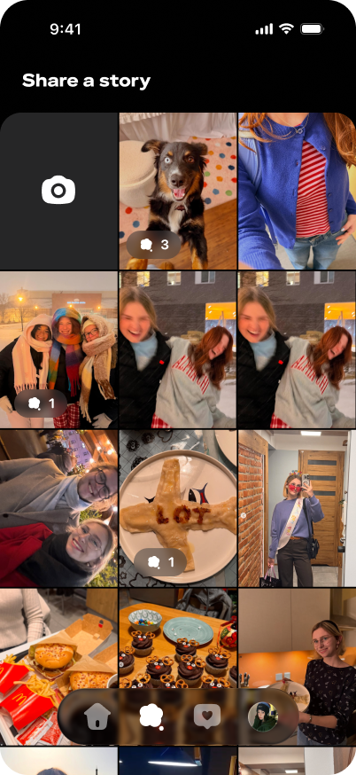 Scoopic story sharing screen